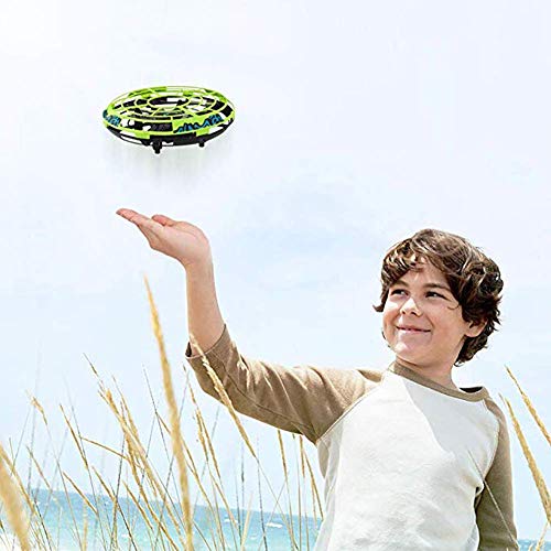 Mettime Mini Drone para Niños y Adultos Movimiento Control Mano Drones Juguetes Voladores Recargable UFO Drone con Luz LED Beginner RC Helicóptero Regalos para Niños