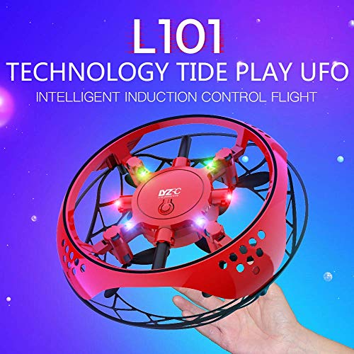 Mettime Mini UFO Drone para Niños Recargable Mini Movimiento Control Mano Drone Flying Toys con Led Light Beginner RC Helicóptero Regalos para Niños Adultos