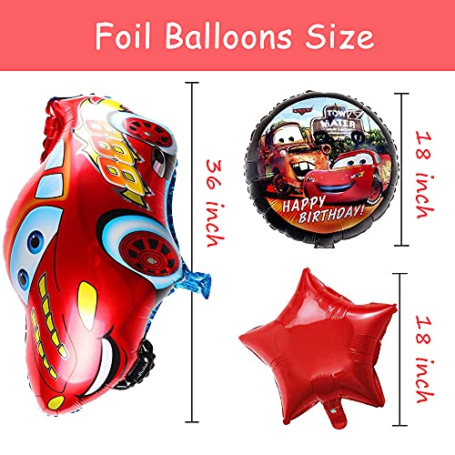 MEZHEN Foil Globos de Cumpleaños para Cars Cumpleaños Decoración Coche Globos Happy Birthday Dibujos Animados Birthday Party Foil Balloons