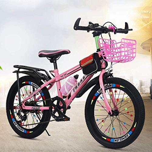 MGE Bicicleta de los niños, Bicicletas de la Bicicleta del niño / 18inch / 20inch / 22inch Niño Niña de Bicicletas Student Travel Bicicletas de Velocidad Variable (Color : Pink, Size : 22inches)