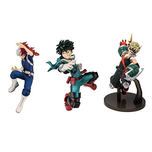 Mi héroe Academia los increíbles héroes Vol. 1 Izuku MIDORIYA Figura Vol. 2 shoto todoroki Figura Vol. 3 Katsuki bakugo Figura Conjunto de 3 Juguetes Alto 1 5 cm (5.9 Pulgadas) (Versión no Original)