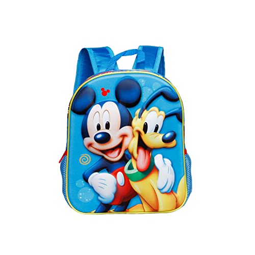 Mickey Mouse Pluto-Mochila 3D Pequeña, Azul