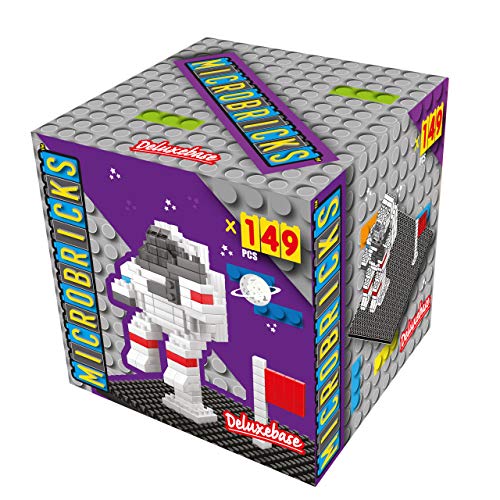 Microbricks - Astronauta de Deluxebase. Puzzle de la misón del Apolo con Mini Bloques. Temática Espacial. Rompecabezas 3D fácil de Usar para niños y niñas