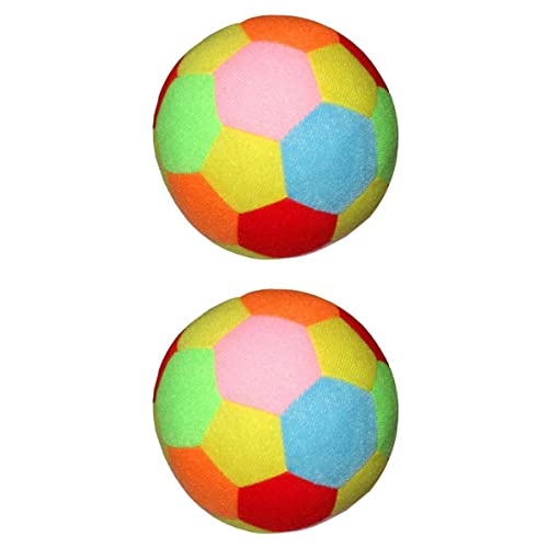 Milageto 2 Piezas de Pelota de Fútbol de Peluche Suave para Niños, Pelota de Tela Colorida, Deportes, 9.5cm + 15.5cm