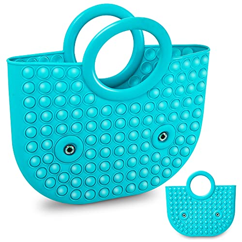 MILESTAR Pop Fidget Bolso para niñas, Azul de Gran Capacidad para Mujeres, Simple Popper Fidget Juguetes para niños Fiesta Favor (Azul)