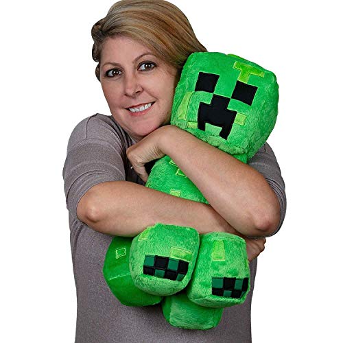 Minecraft Grand Creeper Peluche de 18 Pulgadas, Color Verde, 16 (889343078897)