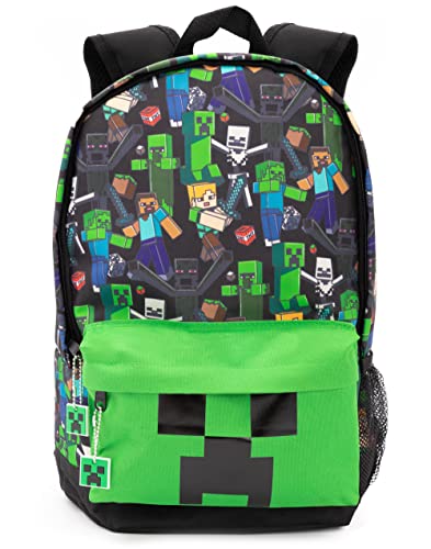 Minecraft Mochila Para Niños Niños Negro Gamer Bag Mochila Escolar