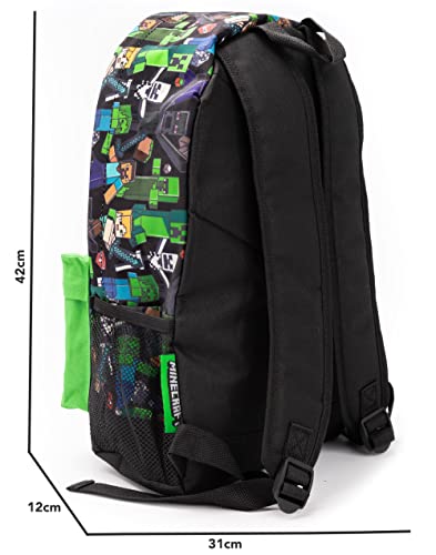 Minecraft Mochila Para Niños Niños Negro Gamer Bag Mochila Escolar