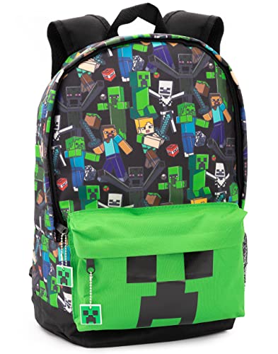 Minecraft Mochila Para Niños Niños Negro Gamer Bag Mochila Escolar