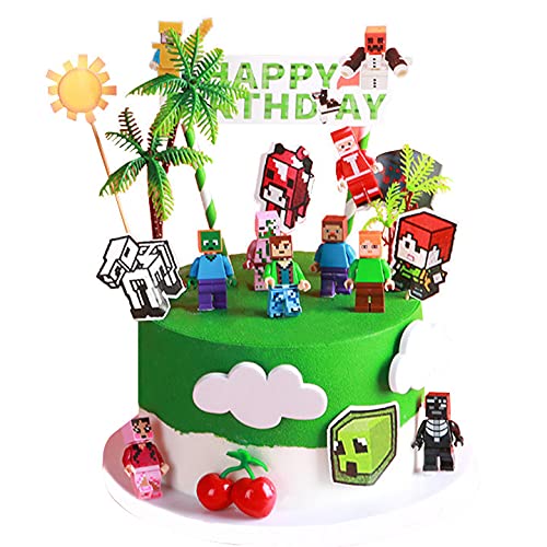 Minecraftes Cake Topper Mini Juego de Figuras Niños Figuras Roblox Mini Juguetes Baby Shower Fiesta de cumpleaños Pastel Decoración Suministros