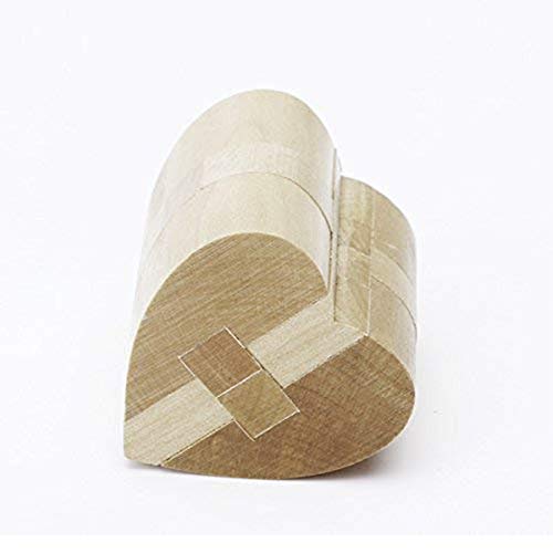 MINGZE Puzzle Madera 3D para niños, Juegos de Ingenio IQ Juguete Educativos, Juego Logica de para Niños y Adultos, Juguete para el hogar Oficina decoración ecológica Regalo (Heart Lock)