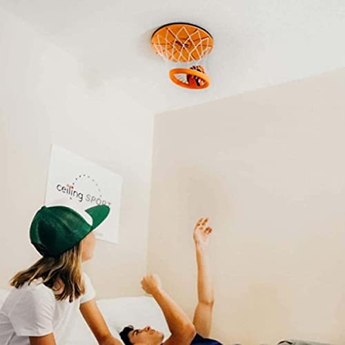 Mini Aro Juego De Baloncesto para Dormitorio En El Techo para NiñOs,Red Y Tablero De Baloncesto para Interiores,Incluye Tablero De Baloncesto Y Mini Baloncesto