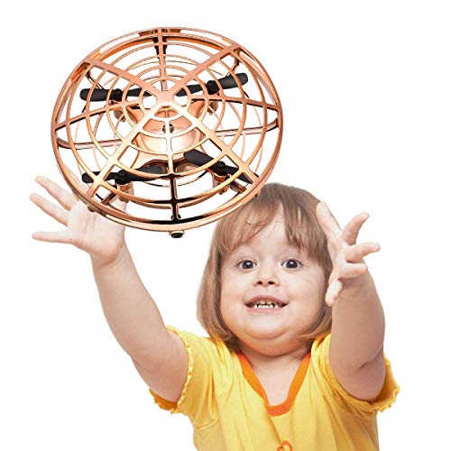 Mini Drone UFO para Niños, 360° Gira detección automática de obstáculos con Luz LED,Juguete Volador Interactivo de Inducción Infrarrojo Recargable,Juegos de Interior y Exterior para Niños