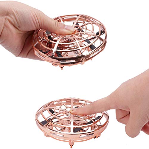 Mini Drone UFO para Niños, 360° Gira detección automática de obstáculos con Luz LED,Juguete Volador Interactivo de Inducción Infrarrojo Recargable,Juegos de Interior y Exterior para Niños