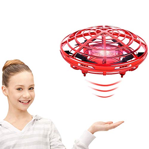 Mini Drone UFO para Niños Juguete Volador Interactivo de Inducción Infrarrojo Recargable 360° Gira detección automática de obstáculos con Luz LED Juegos de Interior y Exterior para Niños