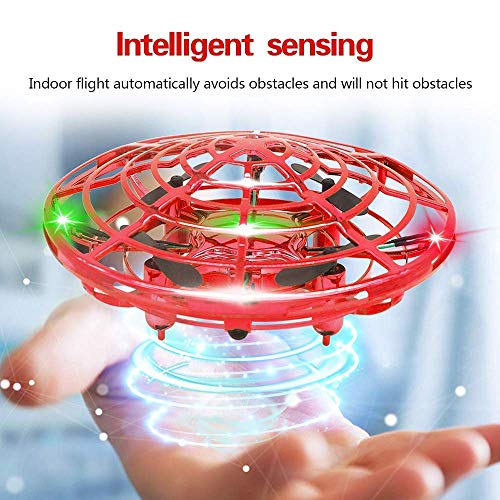 Mini Drone UFO para Niños Juguete Volador Interactivo de Inducción Infrarrojo Recargable 360° Gira detección automática de obstáculos con Luz LED Juegos de Interior y Exterior para Niños