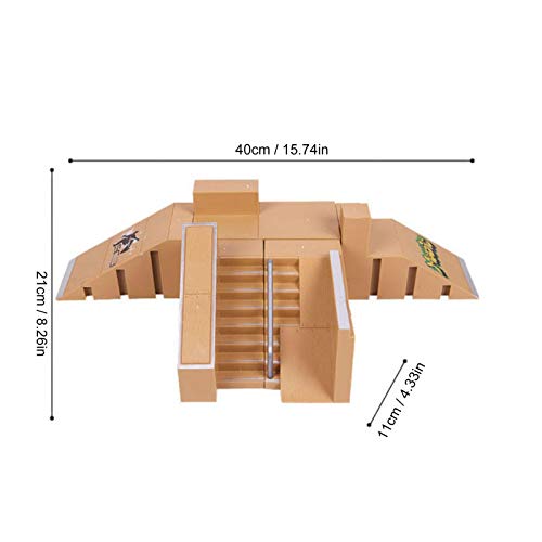 Mini kit de patinaje para patinaje con dedos para niños, juego de accesorios de rampa de múltiples escenas con diapasones y parte de rampa