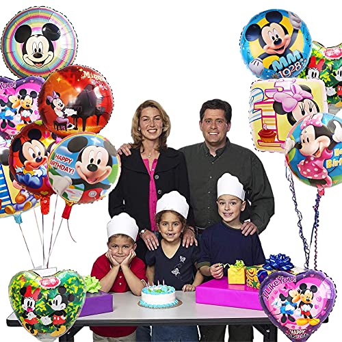 Minnie Mouse Globos, 20PCS Globos paraFiesta Temática de Mickey Mouse Artículos de Fiesta de Mickey y Minnie para Primer Cumpleaños