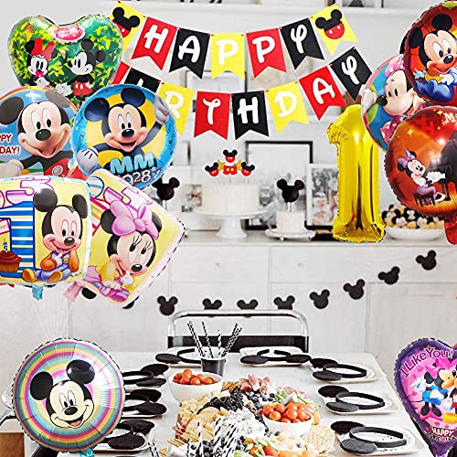 Minnie Mouse Globos, 20PCS Globos paraFiesta Temática de Mickey Mouse Artículos de Fiesta de Mickey y Minnie para Primer Cumpleaños