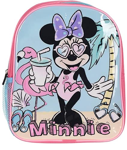 MinnieMouse Moderno juego de 3 piezas con mochila, gorra y gafas de sol, todo en un aspecto a juego para niñas. Set Pink Cap Talla única