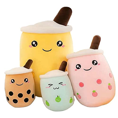 MKZHANG 24cm-70cm Pink Strawberry Milk Tea Cup Plushie Toy Fruta de Peluche Lemon Pearl Milk Tea Hug Almohada para niños Cumpleaños Navidad 22-24cm pinkcute