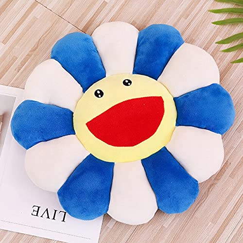 MKZHANG 43-100cm Linda Sonrisa Girasol de Peluche de Juguete muñeca de Peluche cojín para Mascotas Alfombrilla Almohada hogar Dormitorio Coche Tienda decoración niñas Regalo 100cm Azul