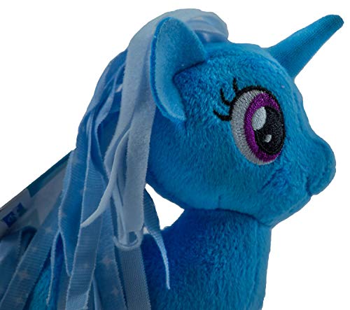 MLP My Little Pony - Caballo de peluche de 12 cm, para niños, niñas y niños, para coleccionar, acurrucarse y jugar (Trixie Lulamoon, azul oscuro)