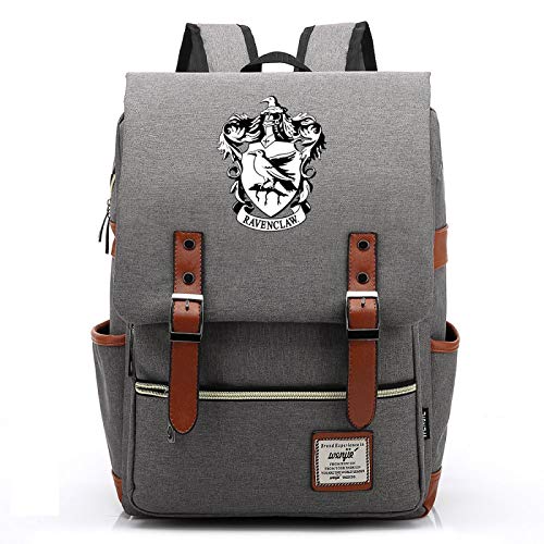 MMZ Mochila Unisex, Mochila temática Ravenclaw, Mochila Escolar de Gran Capacidad para Escuela Primaria y Secundaria 38X27X12.5CM Gris