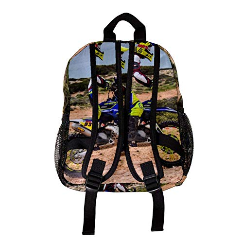 Mochila 3-8 Años Motocicleta Motocross Moto Mochila Ligera para Niños Pequeños para Preescolar Guardería Y Bolsa De Pañales para Bebés De Viaje 25.4x10x30CM