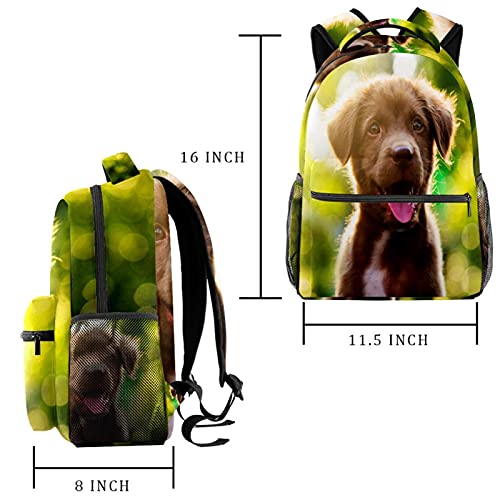 Mochila de viaje con fondo amarillo para perros, color blanco, para estudiantes, senderismo, camping, fin de semana, Multicolor 2,