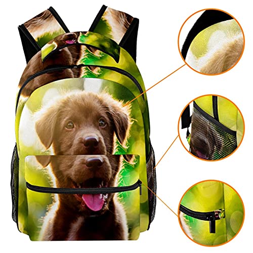 Mochila de viaje con fondo amarillo para perros, color blanco, para estudiantes, senderismo, camping, fin de semana, Multicolor 2,