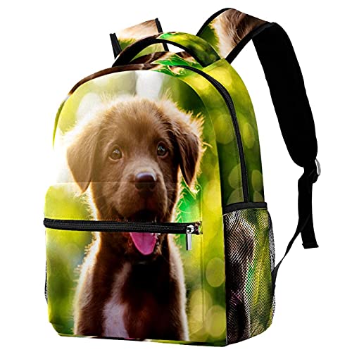 Mochila de viaje con fondo amarillo para perros, color blanco, para estudiantes, senderismo, camping, fin de semana, Multicolor 2,