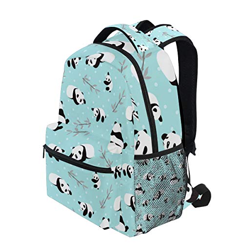 Mochila Escolar de Oso Azul Panda para Mochila de Viaje para niños niñas niños Bookbag