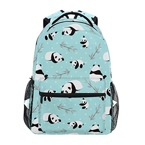 Mochila Escolar de Oso Azul Panda para Mochila de Viaje para niños niñas niños Bookbag