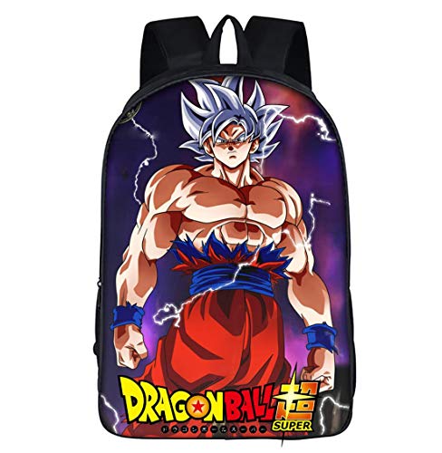 Mochila Escolar, Mochila Dragon Ball De Dibujos Animados, Mochila Saiyan Sun Wukong, Regalo para Niños, Grados 2/3/4/5/6, 7-12 Años, Mochila Ligera,C23,42 * 29 * 16CM