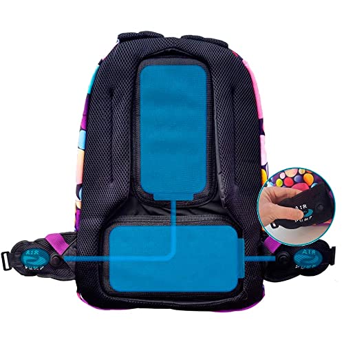 Mochila Escolar Sistema Air Pump AIRONBACK ergonómica con Sistema de cámaras de Aire. Ayuda al Equilibrio y a la posición de la Espalda (Rosa)