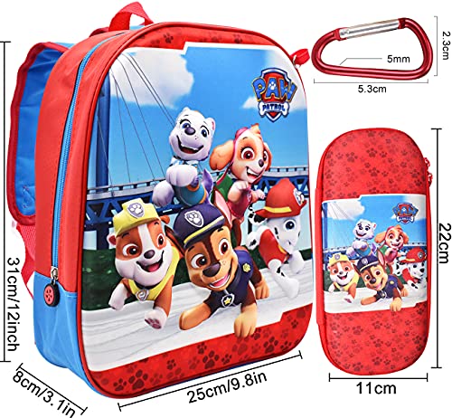 Mochila Infantil 3D Estuche Escolar y Estuche escolar Mochilas Escolares para Niños y Niñas Material Escolar Vuelta al Cole de Patrulla Canina