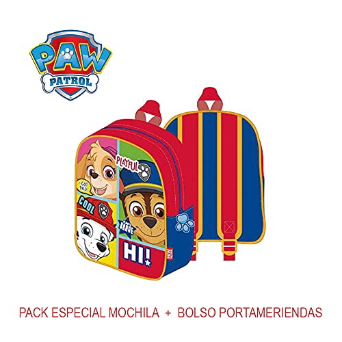 Mochila infantil y bolsa portameriendas de la patrulla, pack especial vuelta al cole. Producto Oficial