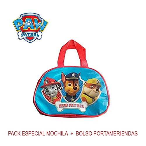 Mochila infantil y bolsa portameriendas de la patrulla, pack especial vuelta al cole. Producto Oficial