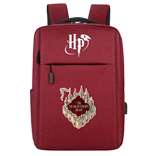 Mochila Mágica de Hogwarts, Mochila para portátil de la Universidad, Bolsa de Viaje de Harry Potter, El Mapa del Merodeador, Rojo