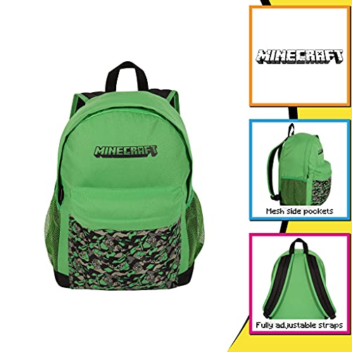 Mochila Minecraft Camo Creeper para niños | Producto Oficial | Mochila de Regreso a la Escuela, Mochila para niños, Mochila para niños