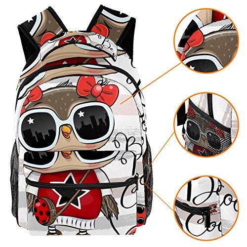 Mochila Niña Owl Ladybug Mochila Escolar Impresión Linda Mochila de Viaje para Adolescentes Niña 29.4x20x40cm