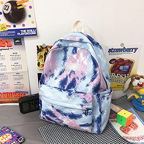 Mochila para niñas: mochila para niñas adolescentes, mochila escolar ligera de poliéster impermeable, mochilas coloridas con estampado de teñido anudado, regalos para niñas adolescentes para Navidad y