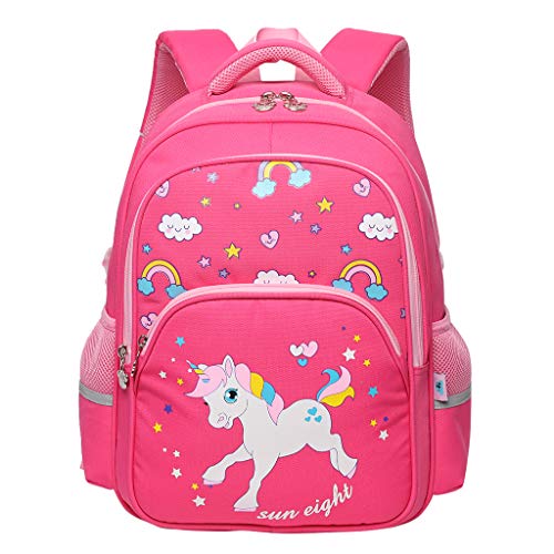 Mochila para Niñas Mochila Unicornio, Mochila Escolar Primaria para Chica Gran Capacidad Mochila Escolar Ergonómica Ligera Bolsas Escolares para Niños Estudiantes 7-11 años