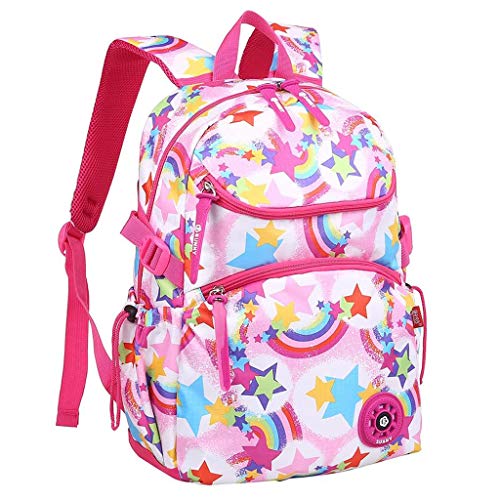 Mochila para Niñas, Unicornio Mochilas Escolares Juveniles, Primaria Mochila Infantil 16" Gran Capacidad Colegio Viajes Mochilas con Tira Reflectante, Regalos para Adolescentes, Negra