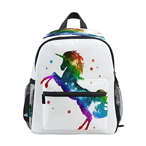 Mochila para niños pequeños, diseño de unicornio, diseño de estrellas de fantasía, para niñas de regreso a la escuela, mini mochila de viaje kawaii