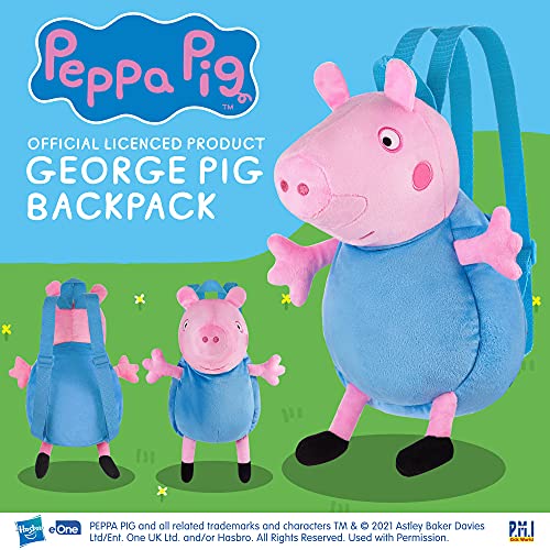 Mochila Peppa Pig |Mochila de Peluche para niños pequeños | Colecciona los 4 Miembros de la Familia Peppa Pig | Mochila de George Pig para niños y niñas | por P.M.I.