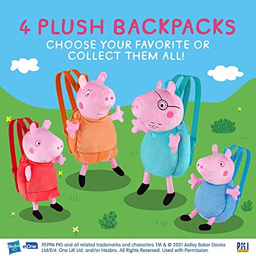 Mochila Peppa Pig |Mochila de Peluche para niños pequeños | Colecciona los 4 Miembros de la Familia Peppa Pig | Mochila de George Pig para niños y niñas | por P.M.I.