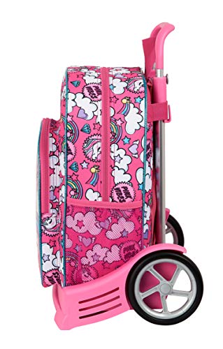 Mochila Safta 180 Espalda Ergonómica con Carro Safta Evolution de Minnie Mouse, Multicolor