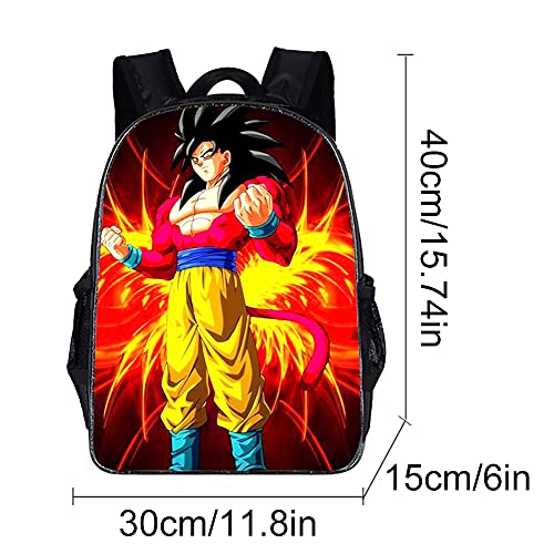 Mochilas Dragon Ball Mochila escolar para niños Mochila escolar Goku Mochila escolar de dibujos animados en 3D para niños Estudiantes de primaria y secundaria de 16 pulgadas